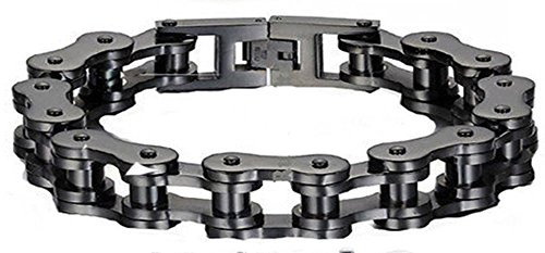 VPKJewelry Men Women Stainless Steel Motorcycle Bike Biker Link Chain Eternity Bracelet Wide 12 mm L 7.5 -Black- VPKJewelry Men Women Stainless Steel Motorcycle Bike Biker Link Chain Eternity Bracelet Wide 12 mm L 7.5 -Black-