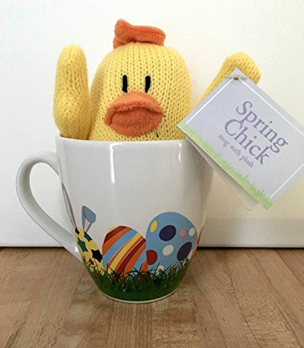 Easter Spring Yellow Chick Plush Stuffed Animal  and  Mug Gift Set