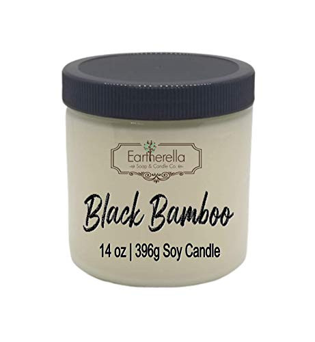 BLACK BAMBOO Natural Soy Wax 14 oz. Jar Candle 90 Plus hour burn time VEGAN