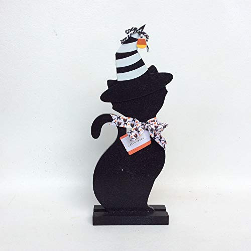 AGD Halloween Decor - Black Cat Wood Cat O Ween Tabletop Display