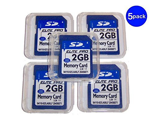 5 Pack of 2GB SD Memory Card, 2 GB Secure Digital Flash Memory Cards Pack of 5