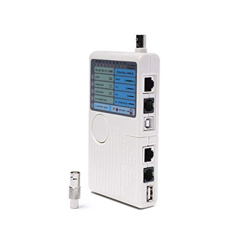 Universal Network Cable Tester Tool - BNC RJ45 RJ11 USB 4-in-1 Wire Multi-Tester