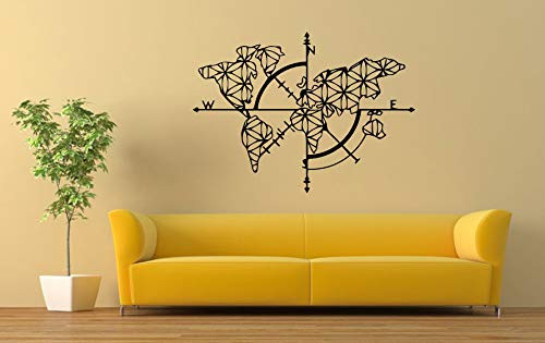 Wall Sticker World Map Continents Land Earth Globe Vinyl Mural Decal Art Decor EH3059