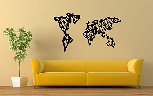 Wall Sticker World Map Continents Land Earth Globe Vinyl Mural Decal Art Decor EH3058