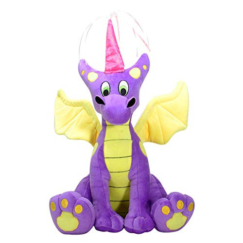 Pacific Giftware Purple and Yellow Medieval Princess Dragon Plush with Crown