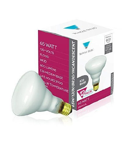 Triangle Bulbs T20829 65-Watt Incandescent BR30 Flood Light Bulbs 12-PACK