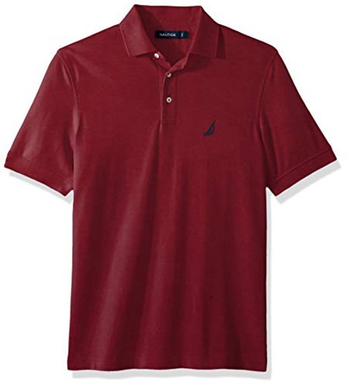 Nautica Mens Short Sleeve Solid Stretch Cotton Pique Polo Shirt Barolo 3X-Large