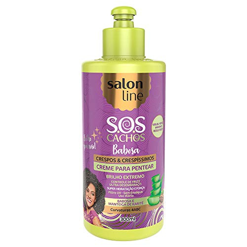 Linha Tratamento -SOS Cachos- Salon Line - Creme Para Pentear Crespos A Muito Crespos 300 Ml - -Salon Line Treatment -SOS Curls- Collection - Curly To Extra Curly Combing Cream 10.14 Fl Oz-