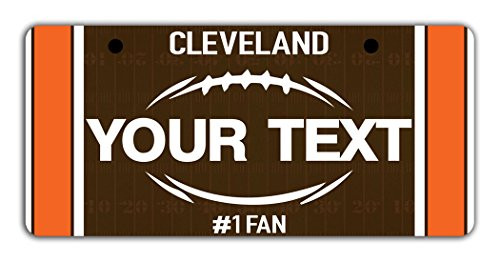 BleuReign-TM Personalized Custom Name Football Cleveland Bicycle Bike Moped Golf Cart 3 inchx6 inch License Plate Tag