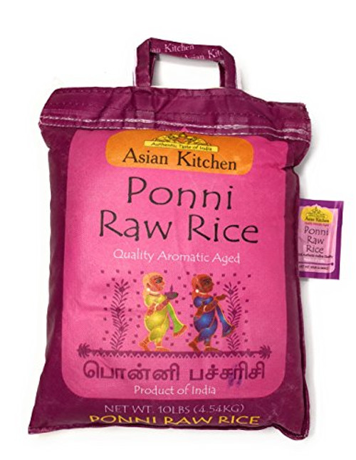 Asian Kitchen Ponni Raw Rice 10lbs Pound Bag -4.54kg- Short Grain Rice ~ All Natural - Gluten Free - Vegan - Indian Origin - Export Quality Asian Kitchen Ponni Raw Rice 10lbs Pound Bag -4.54kg- Short Grain Rice ~ All Natural - Gluten Free - Vegan - Indian Origin - Export Quality
