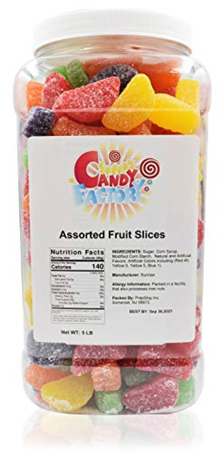Sarahs Candy Factory Assorted Fruit Slices in Jar 5 Lbs