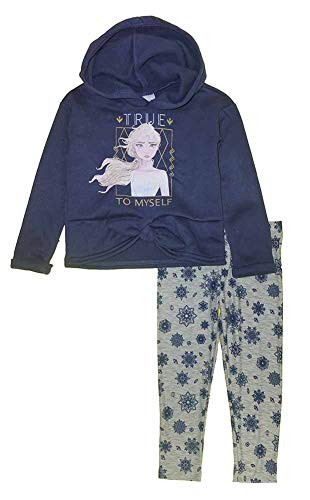 Disney Little Frozen 2 Piece Girls Legging Set -6X Navy True to Myself-