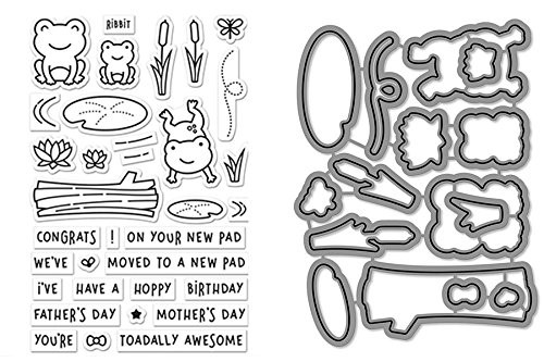 Lawn Fawn Clear Stamp and Coordinating Dies - Toadally Awesome (2 Item Bundle LF1581, LF1582( Lawn Fawn Clear Stamp and Coordinating Dies - Toadally Awesome (2 Item Bundle LF1581, LF1582(