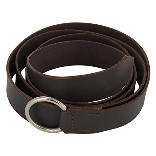 Armory Replicas Simple Brown Medieval Leather Belt with Steel Ring