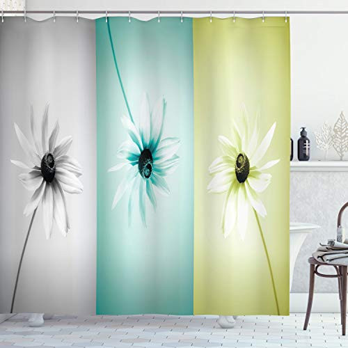 Ambesonne Abstract Shower Curtain Daisy Flowers in Different Featured Framed Saturated Image Cloth Fabric Bathroom Decor Set with Hooks 75 inch Long Turquoise Grey Ambesonne Abstract Shower Curtain Daisy Flowers in Different Featured Framed Saturated Image Cloth Fabric Bathroom Decor Set with Hooks 75 inch Long Turquoise Grey