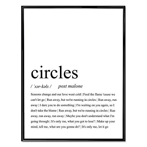 Post Malone Poster Print Circles Wall Art -16 inch x 20 inch-