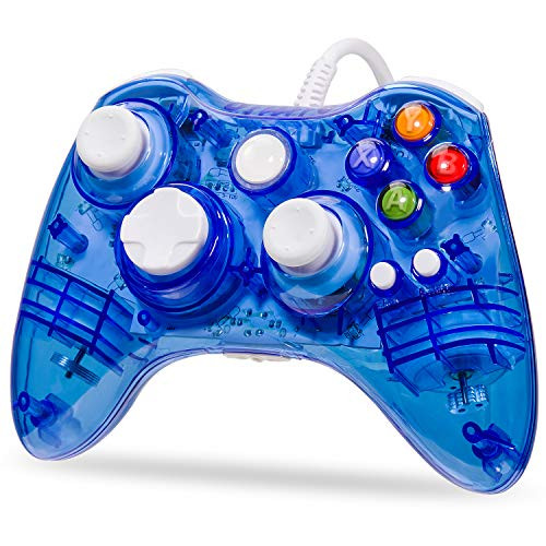 PRO Gaming 6 FT. Long Wired Controller for Xbox 360Xbox 360 Controller USB Gamepad PC Wired Joypad for Microsoft Xbox 360/Xbox 360 Slim/Windows 7 8 10 Game - Glow Blue