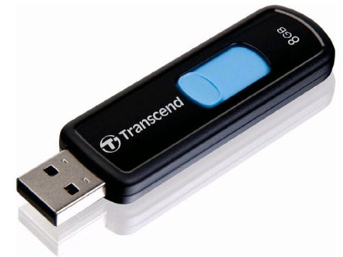 Transcend 8 GB JetFlash 500 Retractable USB 2.0 Flash Drive - TS8GJF500 -Black-
