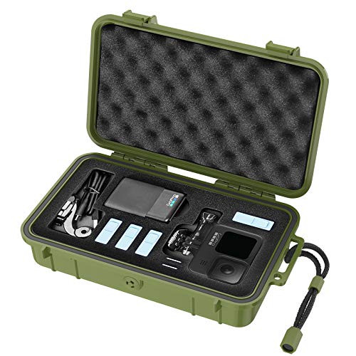 Smatree Waterproof Hard Case Compatible for Gopro Hero 9/8/7/6/5/Hero 2018 /DJI Osmo Action Green -Camera and Accessories NOT Included-