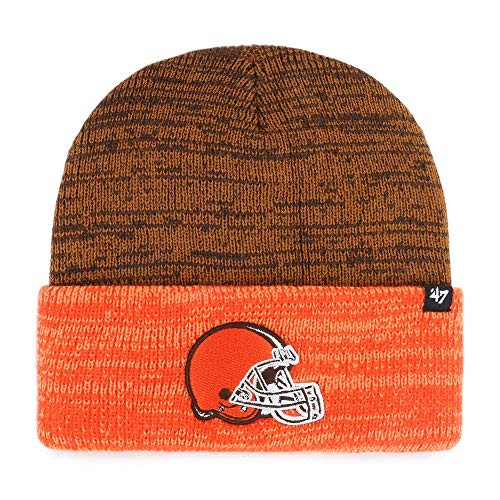 47 Cleveland Browns 2-Tone Brain Freeze Cuff Beanie Hat - NFL Premium Cuffed Knit Toque Cap 47 Cleveland Browns 2-Tone Brain Freeze Cuff Beanie Hat - NFL Premium Cuffed Knit Toque Cap