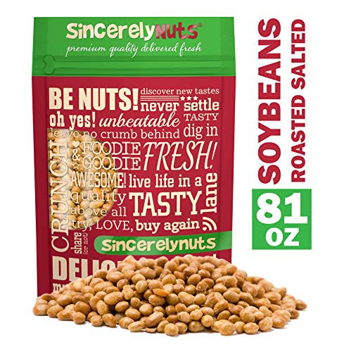 Sincerely Nuts Roasted Soybeans Lightly Salted -5 LB- - Healthy Fat - Vegan  and  Kosher - Easy Snack -Gluten-Free