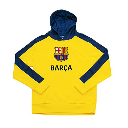FC Barcelona Officially Licensed Youth Boys Hooded Sweatshirt in Yellow -Youth Medium-