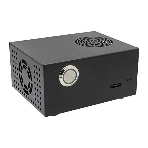 Geekworm Raspberry Pi 4 X857 V2.0/X862 V2.0/X873 Matching Metal Case-X857-C3- Plus Power Switch  Plus Cooling Fan for Raspberry Pi 4 Model B  and  X857 V2.0/X862 V2.0/ X873  and  X735/X708