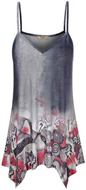 Cestyle Sleeveless Camisole Shirts Womens V Neck Asymmetrical Hem Spaghetti Strap Camisole Tank Top Petite Stretchy Draped Flowy Tunic Tops Leggings Gray X-Large Cestyle Sleeveless Camisole Shirts Womens V Neck Asymmetrical Hem Spaghetti Strap Camisole Tank Top Petite Stretchy Draped Flowy Tunic Tops Leggings Gray X-Large