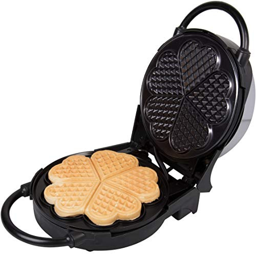 Heart Waffle Maker- Non-Stick 5-Heart Waffler Iron Griddle w Adjustable Browning Control Heart Waffle Maker- Non-Stick 5-Heart Waffler Iron Griddle w Adjustable Browning Control