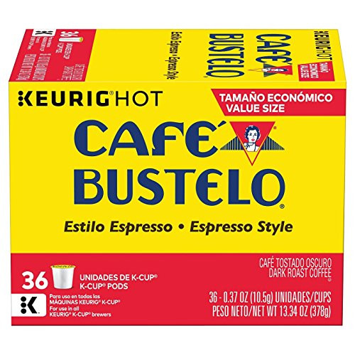 Cafe Bustelo Espresso Style K-Cup Pods for Keurig Brewers, Dark Roast Coffee, 13.34 oz Cafe Bustelo Espresso Style K-Cup Pods for Keurig Brewers, Dark Roast Coffee, 13.34 oz