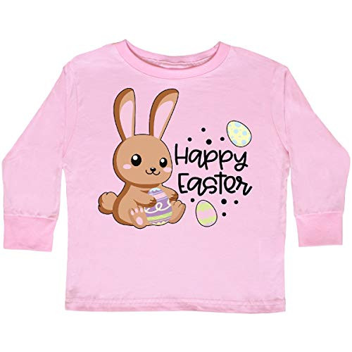 inktastic Happy Easter with Brown Toddler Long Sleeve T-Shirt 4T Pink 3e4fd
