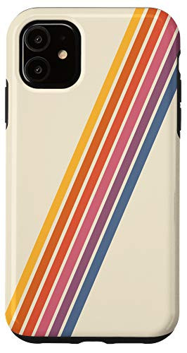iPhone 11 Vintage Rainbow 70s Style Retro Summer Stripes Retro Vibes Case