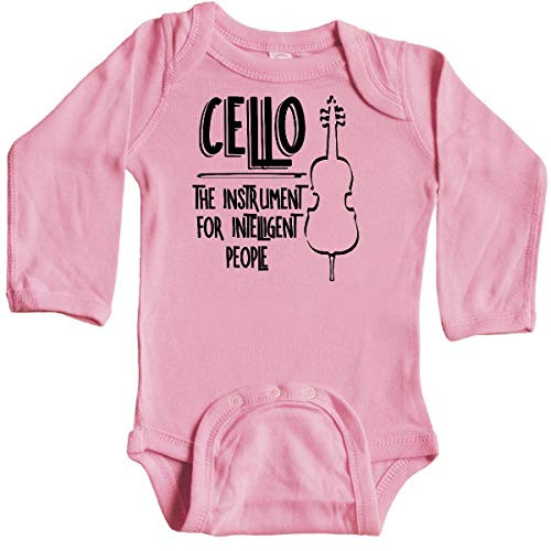 inktastic Intelligent Cellist Line Long Sleeve Creeper 6 Months Light Pink 3ac4c
