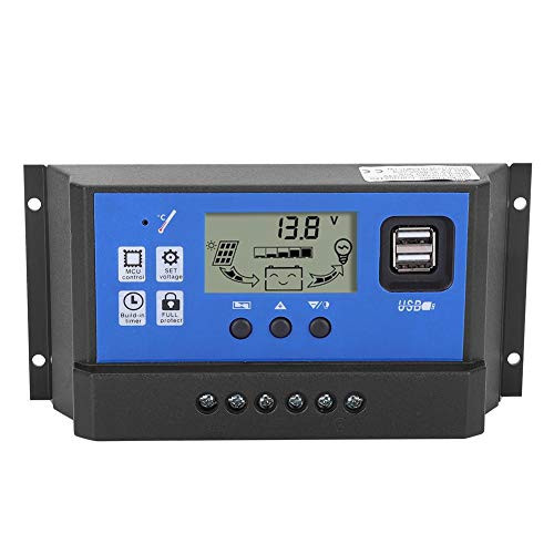 Andraw Valentines Day Present LCD Solar Charge Controller Controller LCD Display Solar Battery Regulator Solar Panel Charge Controller Delay Control 12/24V for Patio Light Street Light-RBL-50A-