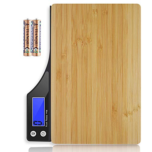 Raindon Food Scale 11lb Digital Kitchen Scale for Baking and Cooking 1g/0.1oz Precise Graduation Weight Grams and Oz Bamboo -Batteries Included-