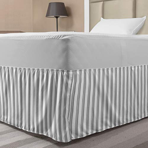 Lunarable Stripes Elastic Bed Skirt Geometrical Theme Abstract Vertical Lines Pattern in Monochrome Design Wrap Around Fabric Bedskirt Dust Ruffle for Bedroom Twin/Twin XL Grey White Pale Taupe Lunarable Stripes Elastic Bed Skirt Geometrical Theme Abstract Vertical Lines Pattern in Monochrome Design Wrap Around Fabric Bedskirt Dust Ruffle for Bedroom Twin/Twin XL Grey White Pale Taupe