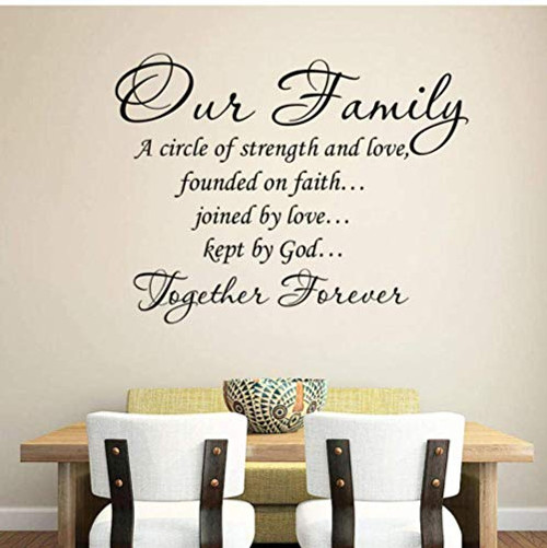 Wall Stickers Fashion Wall Decals Quotes Vinyl Sticker Decal Quote A Circle of Strength and Love Our Family Phrase Home Decor Art Design