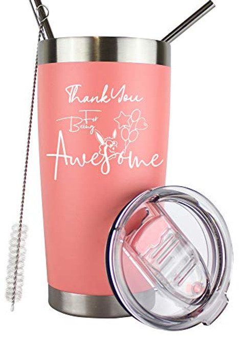 Thank You For Being Awesome Tumbler - Thank You Gifts For Coworkers - Best Gifts For Employees - Coworker Gifts For Women - Employee Appreciation Gifts - Teacher Appreciation Gifts - 20 Oz -Pink- Thank You For Being Awesome Tumbler - Thank You Gifts For Coworkers - Best Gifts For Employees - Coworker Gifts For Women - Employee Appreciation Gifts - Teacher Appreciation Gifts - 20 Oz -Pink-