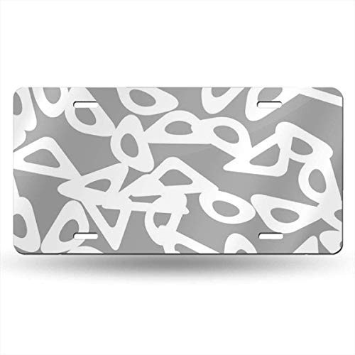 Blake55Albert Abstraction Funky Circle Abstract Bio Chain Pattern Modern Connect License Plate Frame for Front CarMetal License Plate CoverHomor License Plate Vanity Tag for Women