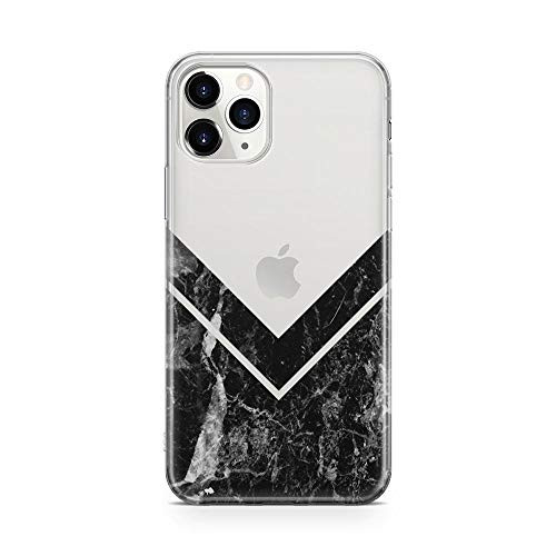Casely iPhone 11 Pro Max Phone Case - Sleek Black Marble V Clear Case - 360 Degree Coverage for Your Phone - Precise Cutouts 1mm Raised Lip Camera Protection - Classic