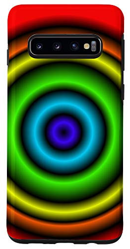 Galaxy S10 Vivid Rainbow Bullseye Concentric Circles Case