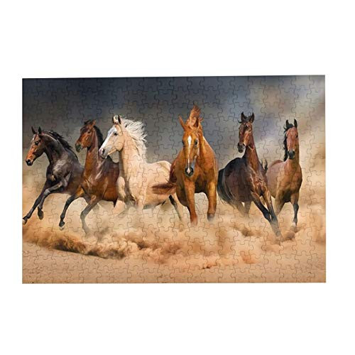 Kebrant Horse Farm Curtain Wooden Jigsaw Puzzle 300 Piece Games Toys Gift for Adults Kids