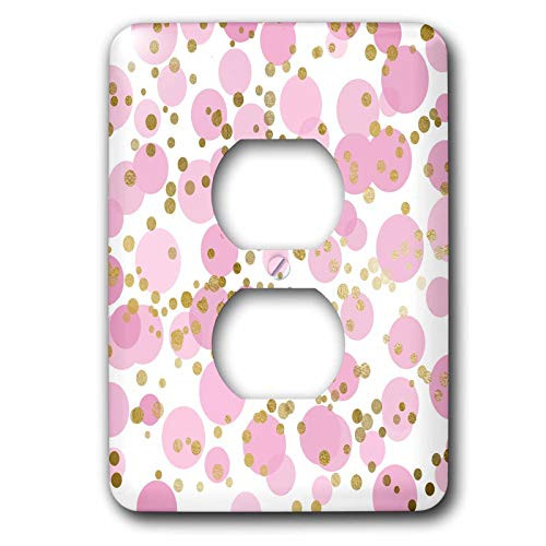 3dRose Anne Marie Baugh - Patterns - Glam Image of Gold and Pink Circles Random Pattern - 2 plug outlet cover -lsp_308795_6- 3dRose Anne Marie Baugh - Patterns - Glam Image of Gold and Pink Circles Random Pattern - 2 plug outlet cover -lsp_308795_6-