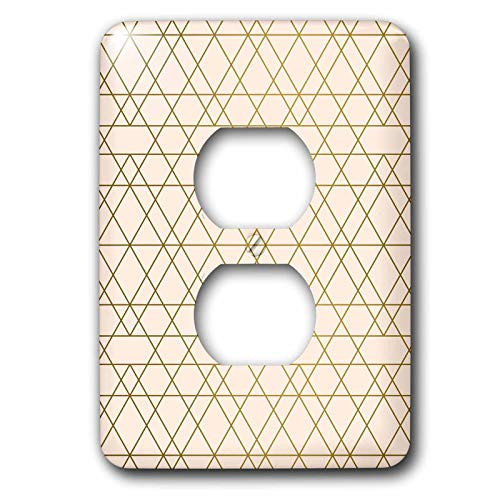3dRose Anne Marie Baugh - Patterns - Pink and Image Of Gold Overlapping Geometric Triangle Pattern - 2 plug outlet cover -lsp_323134_6- 3dRose Anne Marie Baugh - Patterns - Pink and Image Of Gold Overlapping Geometric Triangle Pattern - 2 plug outlet cover -lsp_323134_6-