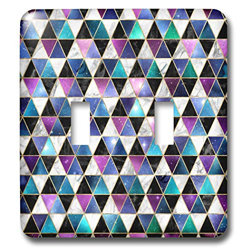 3dRose Anne Marie Baugh - Patterns - Contemporary Celestial Sky Triangle Geometric Pattern - double toggle switch -lsp_323108_2-