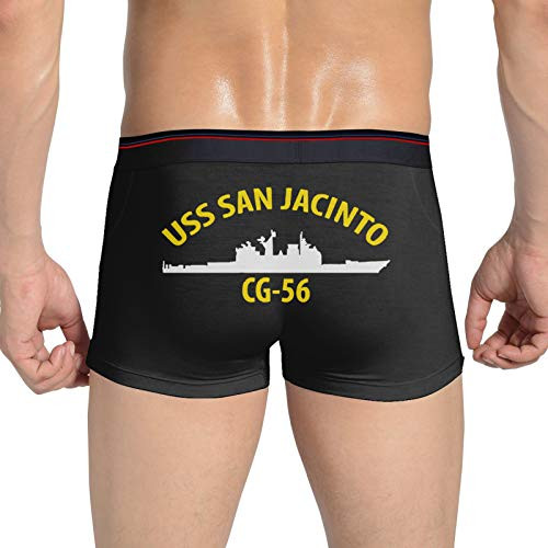 USS San Jacinto Cg-56 Mens Boxer Briefs Stretch Cotton Underwear Black