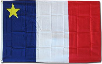 Acadia - 3 ft x 5 ft Dura-Poly Polyester Historic Flag by Flagline