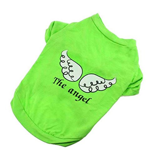 haoricu Pet Clothes Summer The Angel Vest Cotton Pet Clothing Pet Costume Small Dog Cat Apparel Sleeveless T Shirt -Green S- haoricu Pet Clothes Summer The Angel Vest Cotton Pet Clothing Pet Costume Small Dog Cat Apparel Sleeveless T Shirt -Green S-