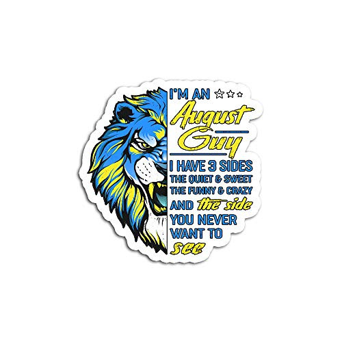 Hand Wooden Customizable Sticker Mens Funny Quotes an August Guy I Have Sides Stickers for Personalize -3 pcs/Pack-