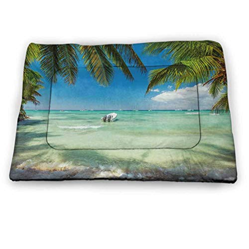 prunushome Pet Bed Cushion Cat Bed Snowflake Soft Dog Mattress Pet Floor Mat Line Art Design Snowflake Pattern Geometric Arrangement with Circles Hexagons Ideal for Dog Crates Black White -18 inchx12 inch-